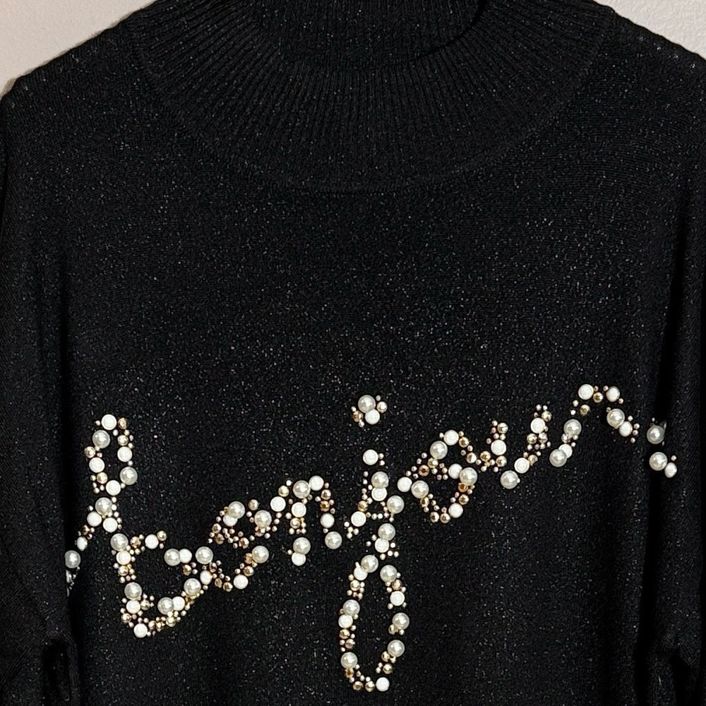 Karl Lagerfeld Embellished “Bonjour” Sweater - Picture 2 of 8